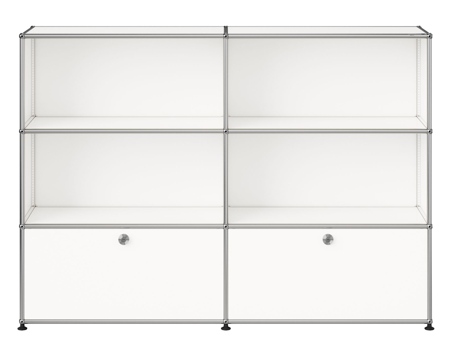 USM Haller dressoir M 65 4 open vakken / 2 kleppen Zuiver wit