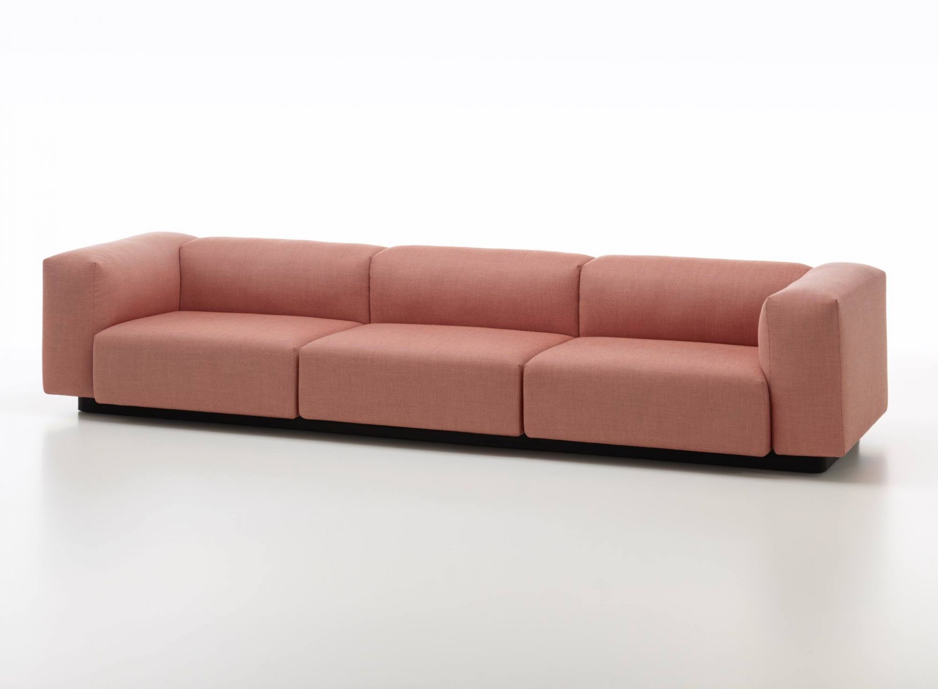 Vitra Soft Modular Sofa Dreisitzer in Rosa, modernes Design Sofa für Wohnzimmer und Lounge.