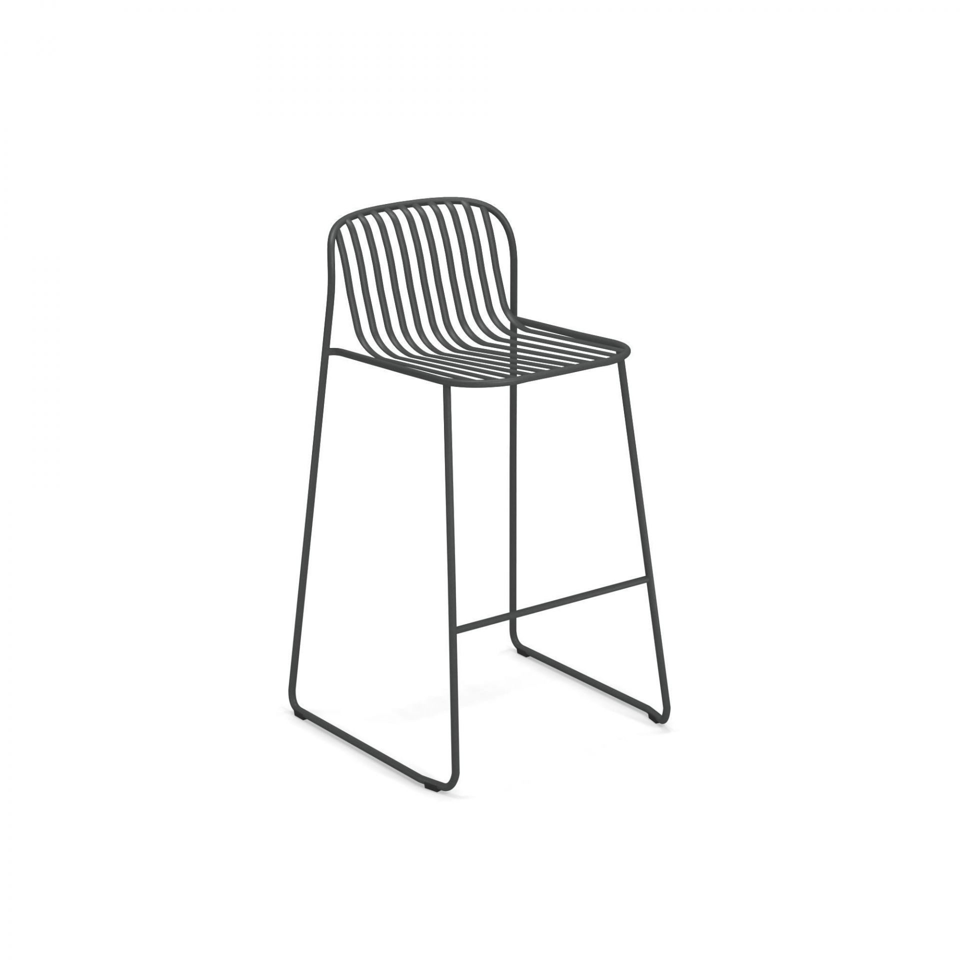 Riviera Barhocker von Emu, moderner Hocker aus Metall in Anthrazit für Küche und Bar.