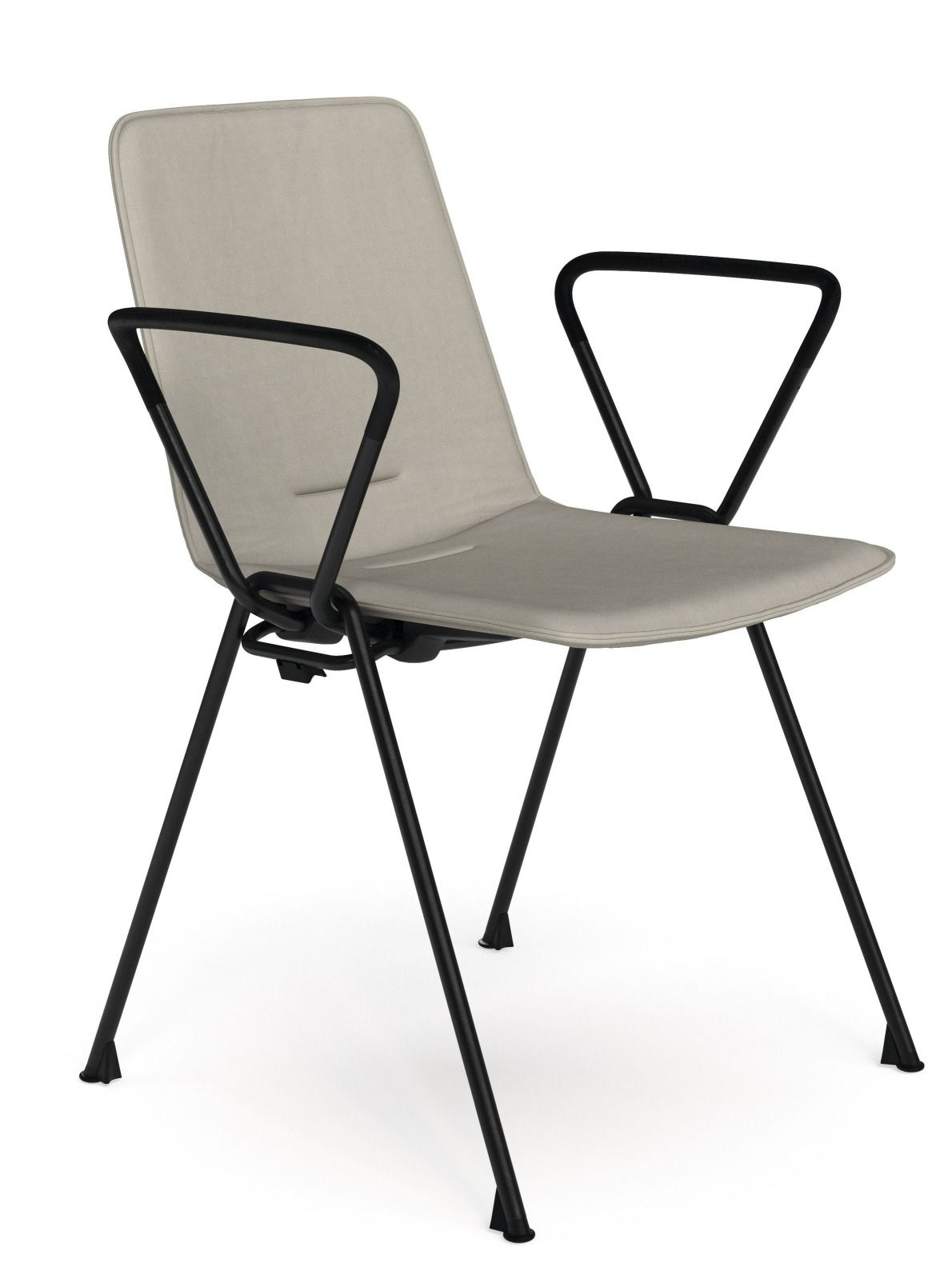 Walter Knoll 1651 Yunity Armchair Armlehnstuhl mit beigem Stoffbezug und schwarzem Metallgestell, modernes Design für Büro und Wohnbereich.