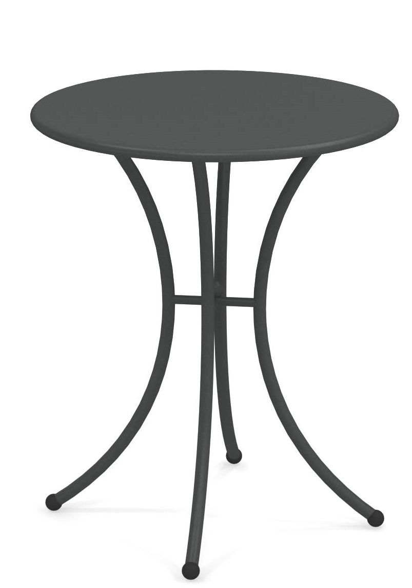 Pigalle Tisch rund Outdoor Emu, runder Gartentisch aus Metall in Anthrazit für den Außenbereich.
