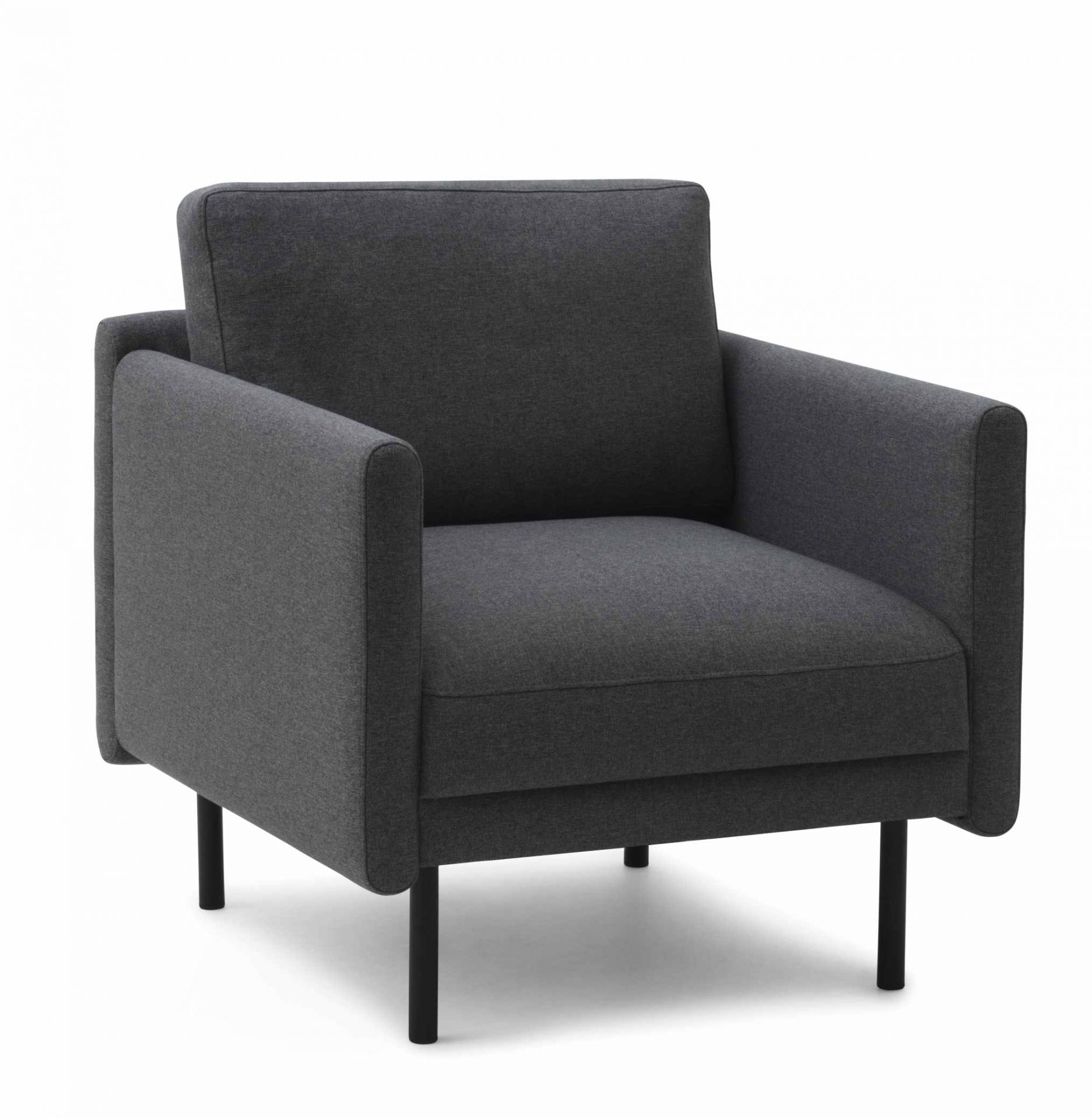Grauer Rar Lounge Chair Sessel von Normann Copenhagen mit schwarzen Beinen, moderne Wohnzimmermöbel.