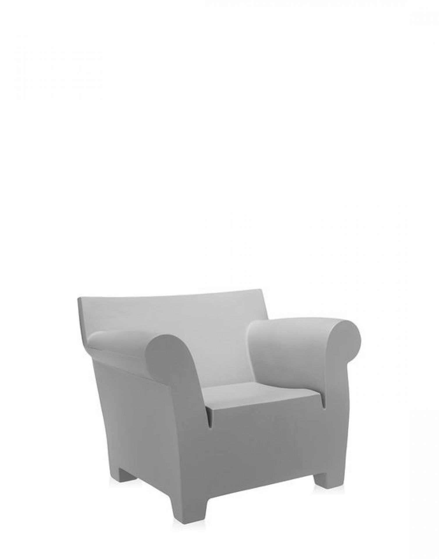 Grauer Bubble Club Sessel von Kartell: Moderner Design Sessel für Wohnzimmer und Garten.
