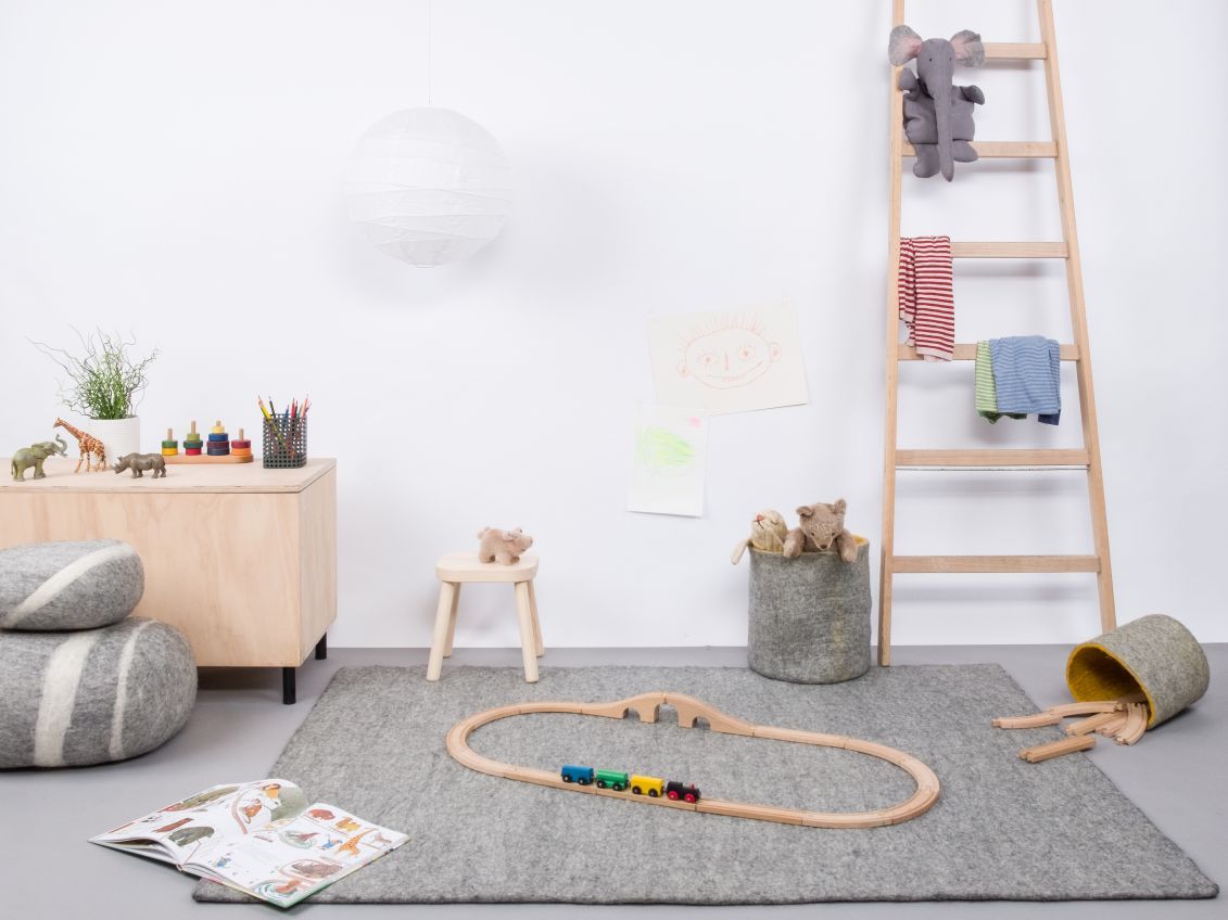 Mono rechthoekig viltkleed 160 x 230 cm myfelt Carl (grau gemêleerd)