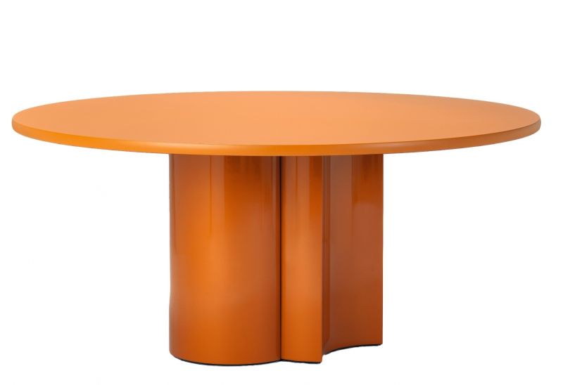 Runder 2325 Bol Esstisch von Zanotta, Ø 160 cm, in Karamell metallic. Moderner Küchentisch.
