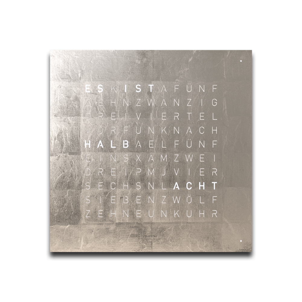 Voorpagina voor Earth 45 wandklok QLOCKTWO