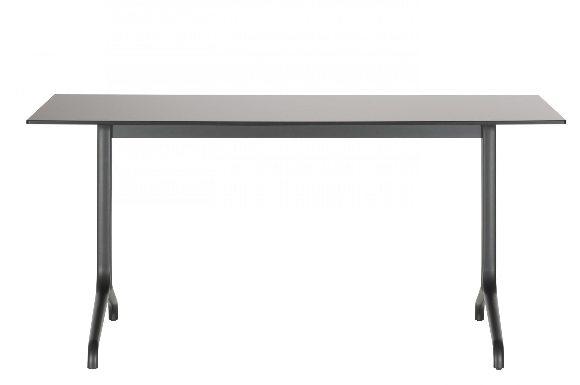 Belleville Table von Vitra, grauer Esstisch mit rechteckiger Tischplatte und vier Beinen.