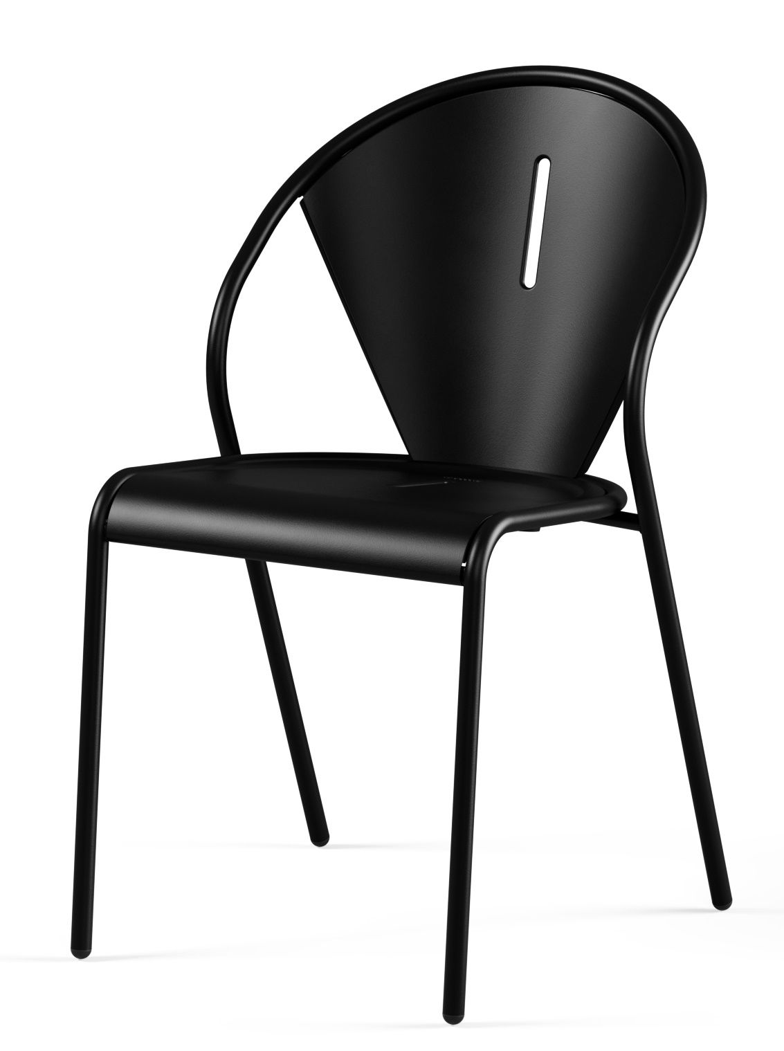 Schwarzer Code Chair Stuhl von Emu für den Außenbereich, minimalistisches Design mit Stahlgestell.