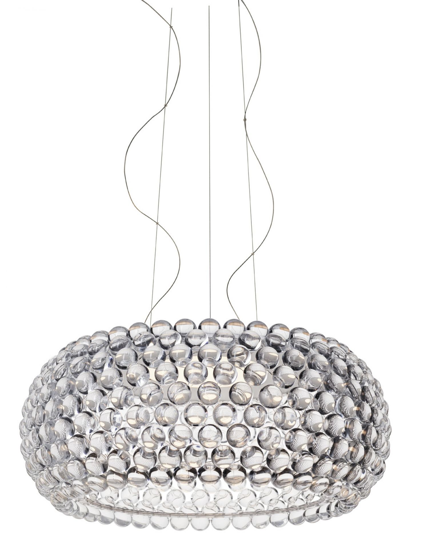 Caboche Pendelleuchte von Foscarini: Moderne Hängelampe mit transparenten Kugeln für stilvolle Beleuchtung.