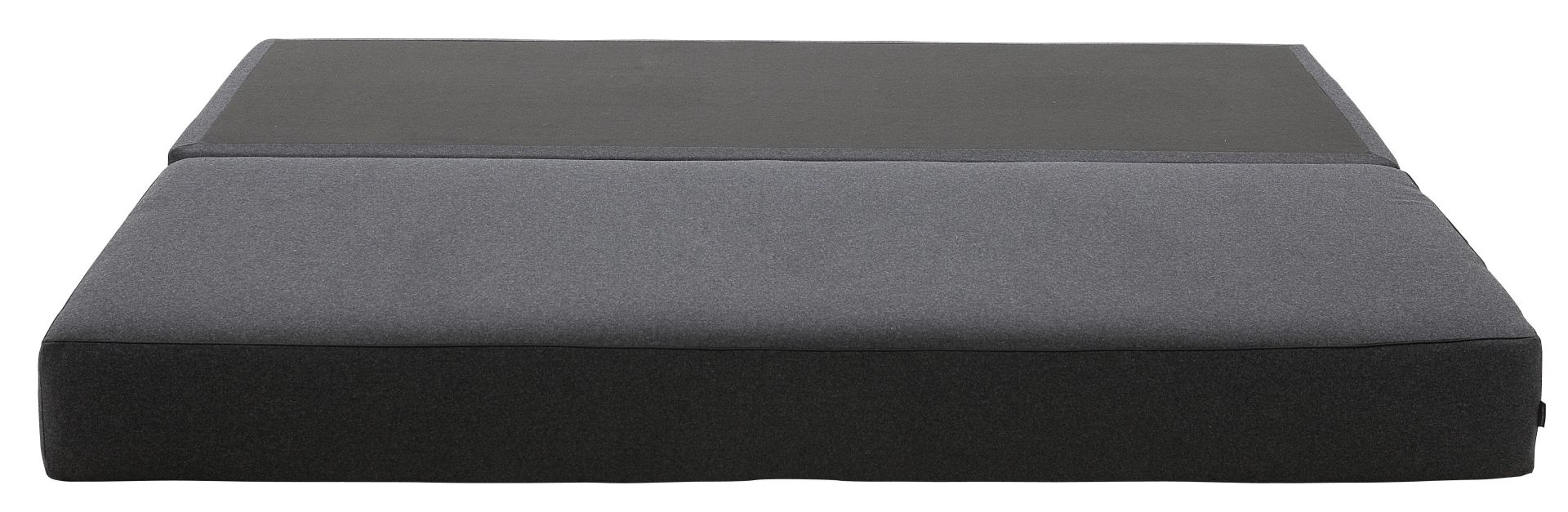 Graues Lubi Daybed Schlafsofa mit Taschenfederkern-Matratze, ausgeklappt als Gästebett oder bequeme Liegefläche.