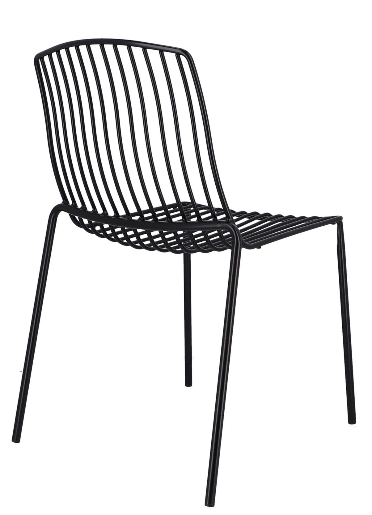 Schwarzer Mori Stuhl von Jan Kurtz für den Außenbereich, moderner Gartenstuhl aus Metall.