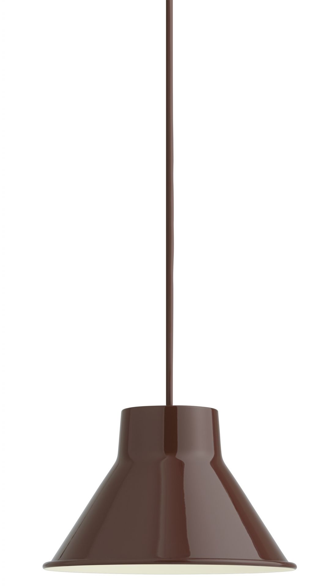 Nahaufnahme der grauen Muuto Top Pendant Lampe, moderne Hängeleuchte für stilvolle Innenräume.