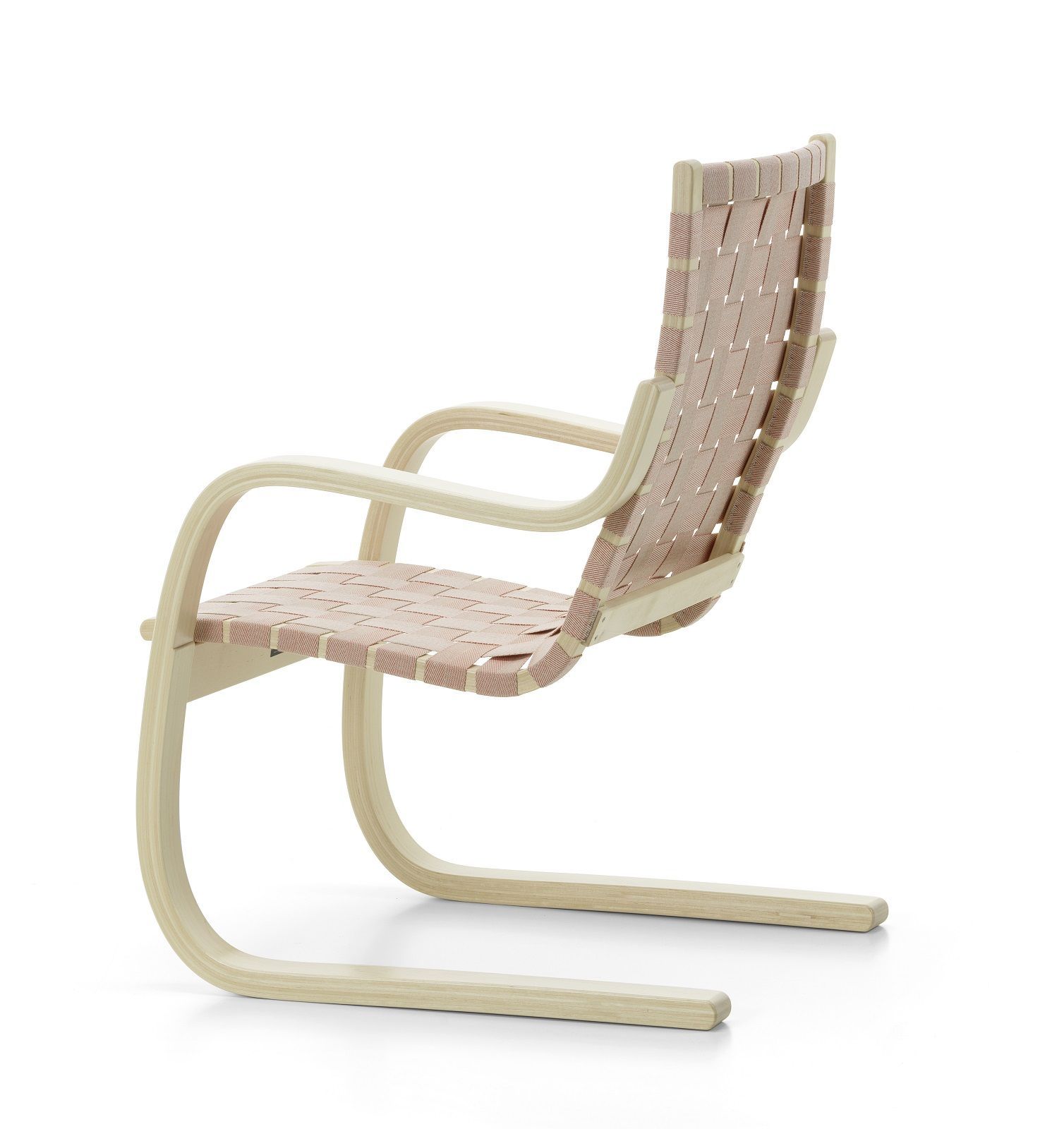 Armchair 406 Sessel Artek mit Holzrahmen und gewebter Sitzfläche, Designklassiker für Wohnzimmer.