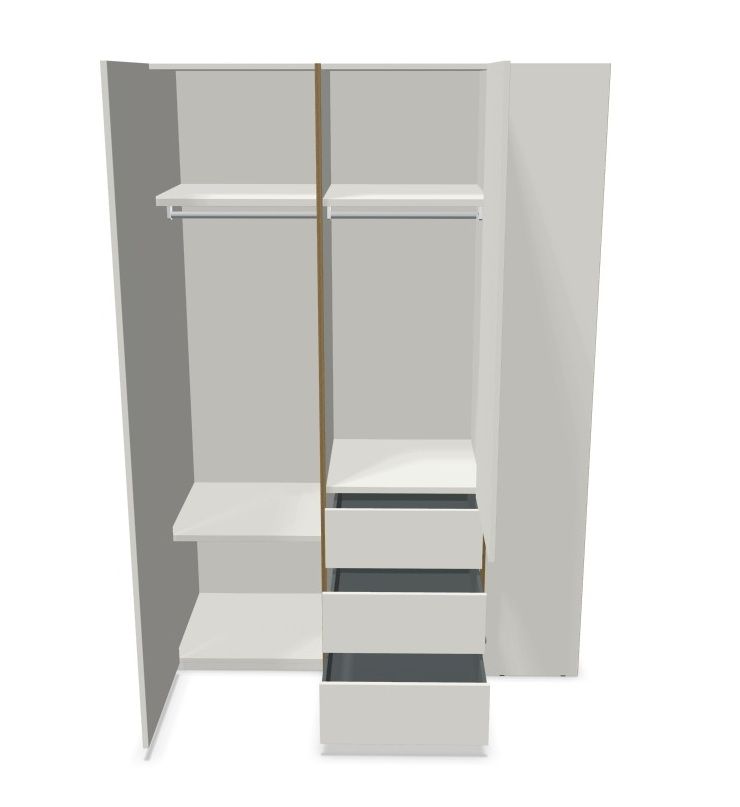 MODULAR PLUS-kastcombinatie met aanbouwrek rechts en 3 laden van Müller Möbelwerkstätten