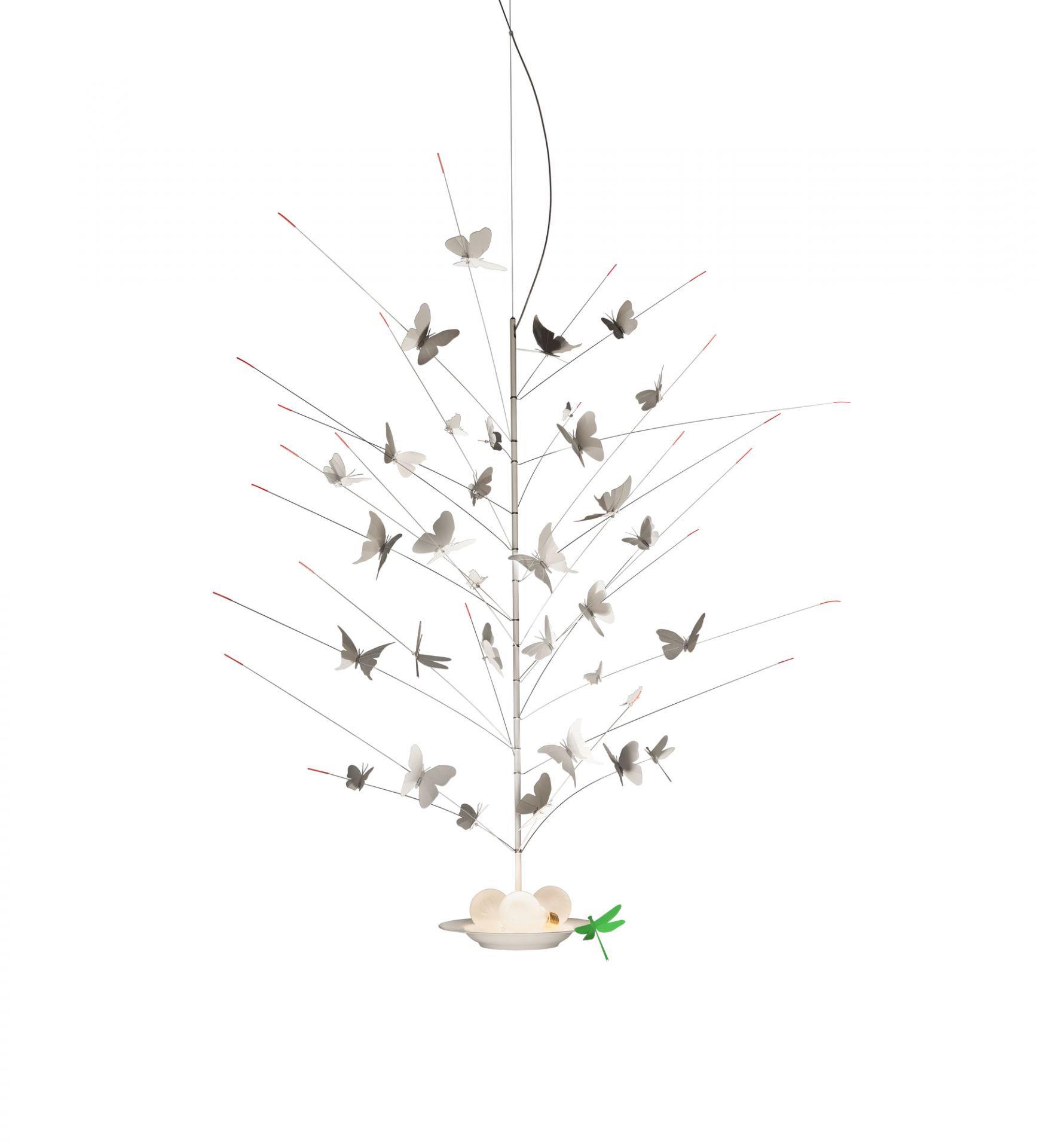 La Festa delle Farfalle Deckenleuchte: Moderne Hängelampe mit filigranen Schmetterlingen und Libelle. Designerleuchte für Wohnzimmer.
