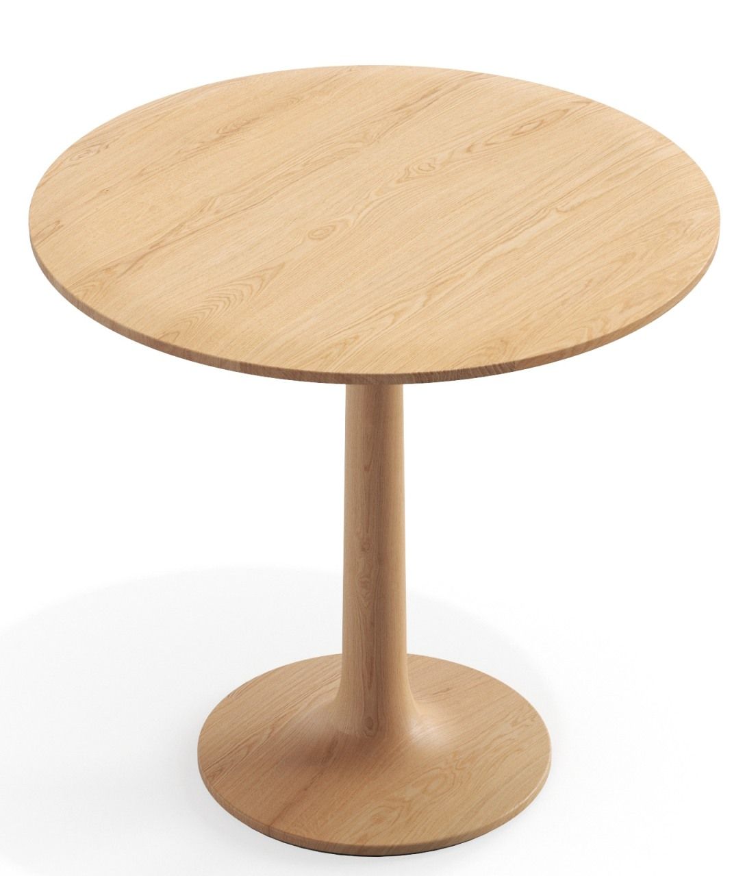 Turntable Couch Beistelltisch Zeitraum aus hellem Holz, runder Tisch mit Mittelfuß, modernes Design.