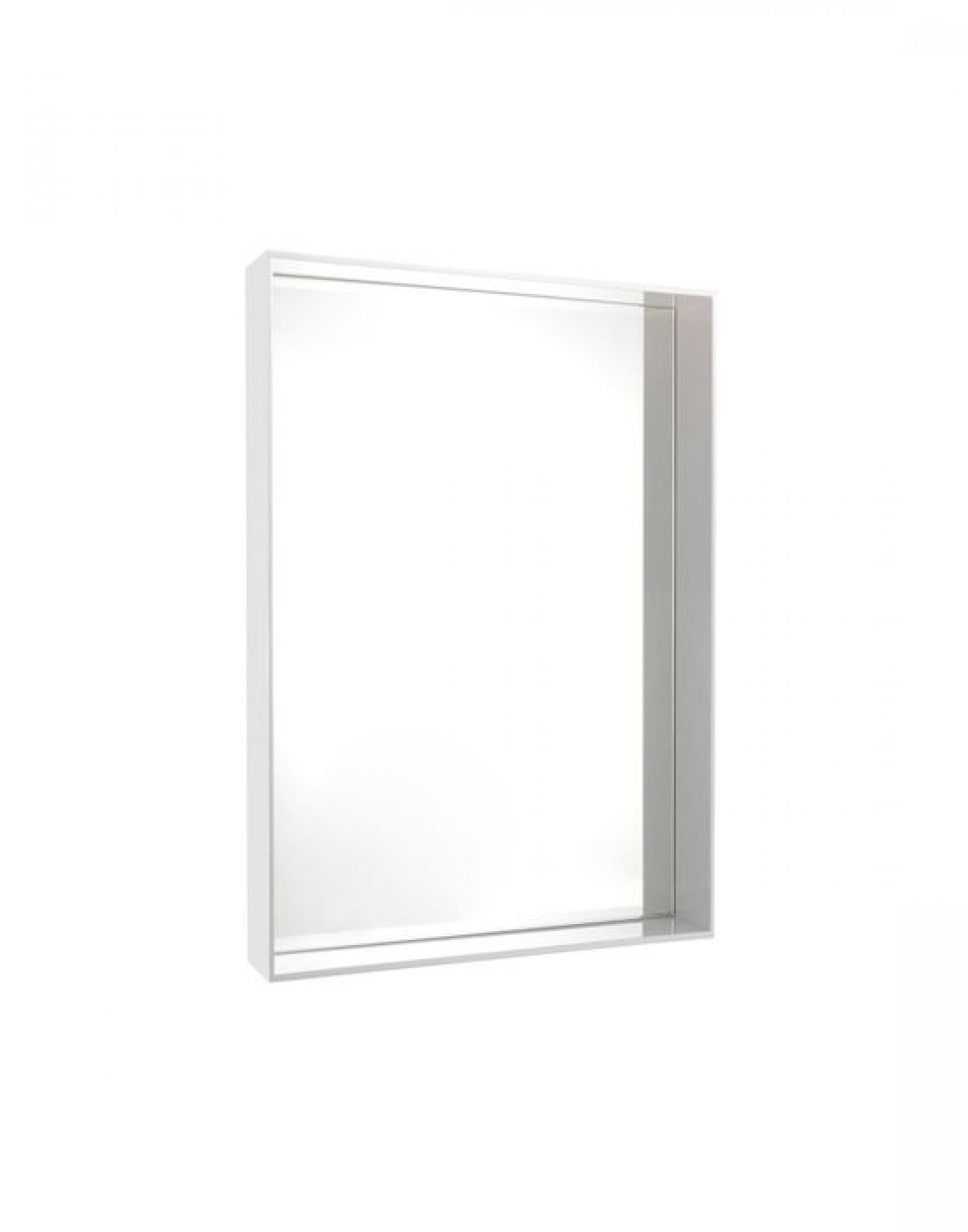 Only Me Spiegel von Kartell, rechteckig mit weißem Rahmen, modernes Design für Wandmontage.