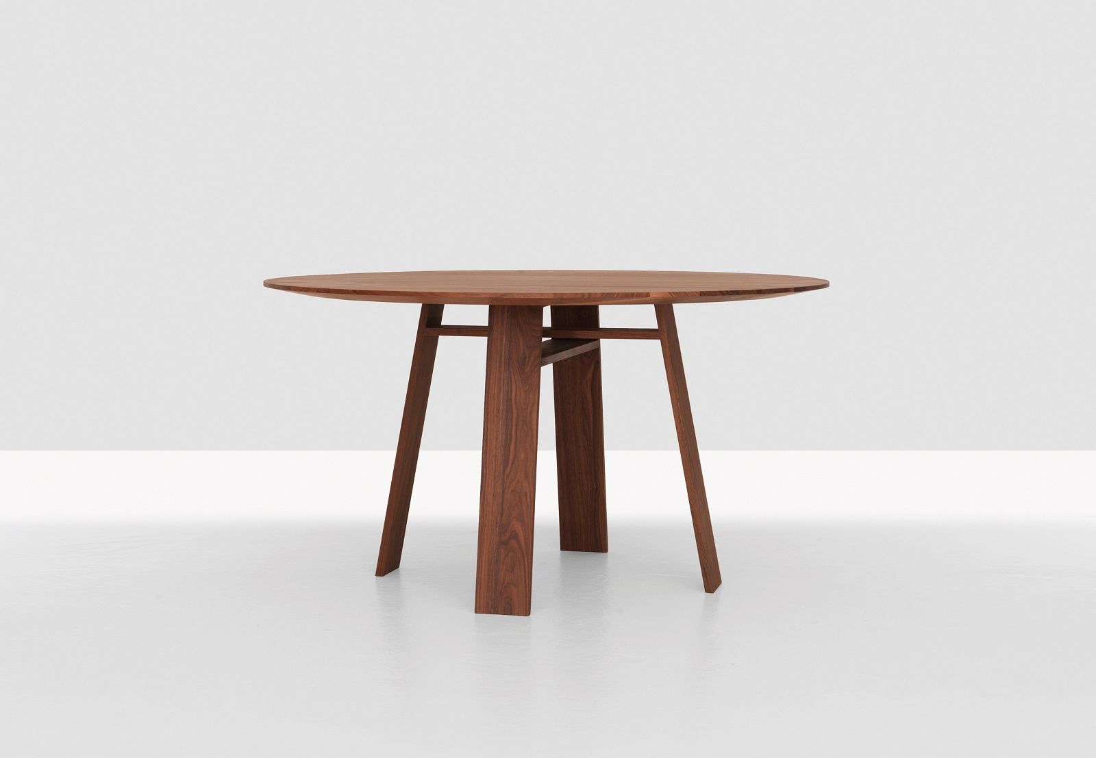 BONDT Tisch: Runder Esstisch aus Holz, minimalistisches Design für Esszimmer und Wohnbereich.