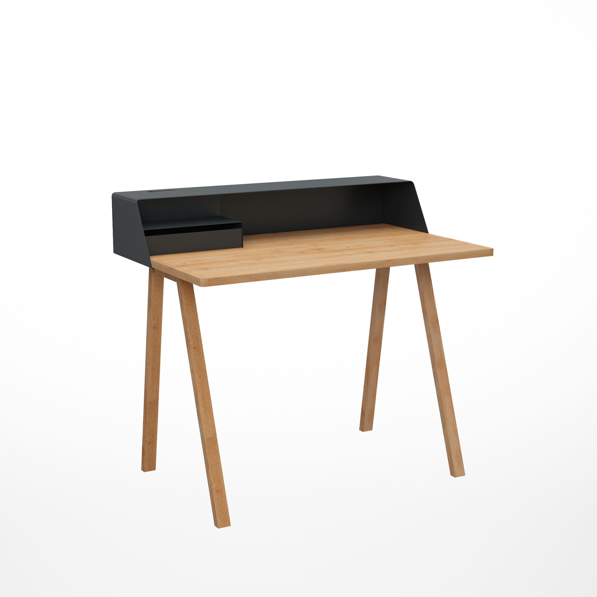 PS04 Secretaire grijs/eiken Müller Möbelfabrikation - QUICK SHIP