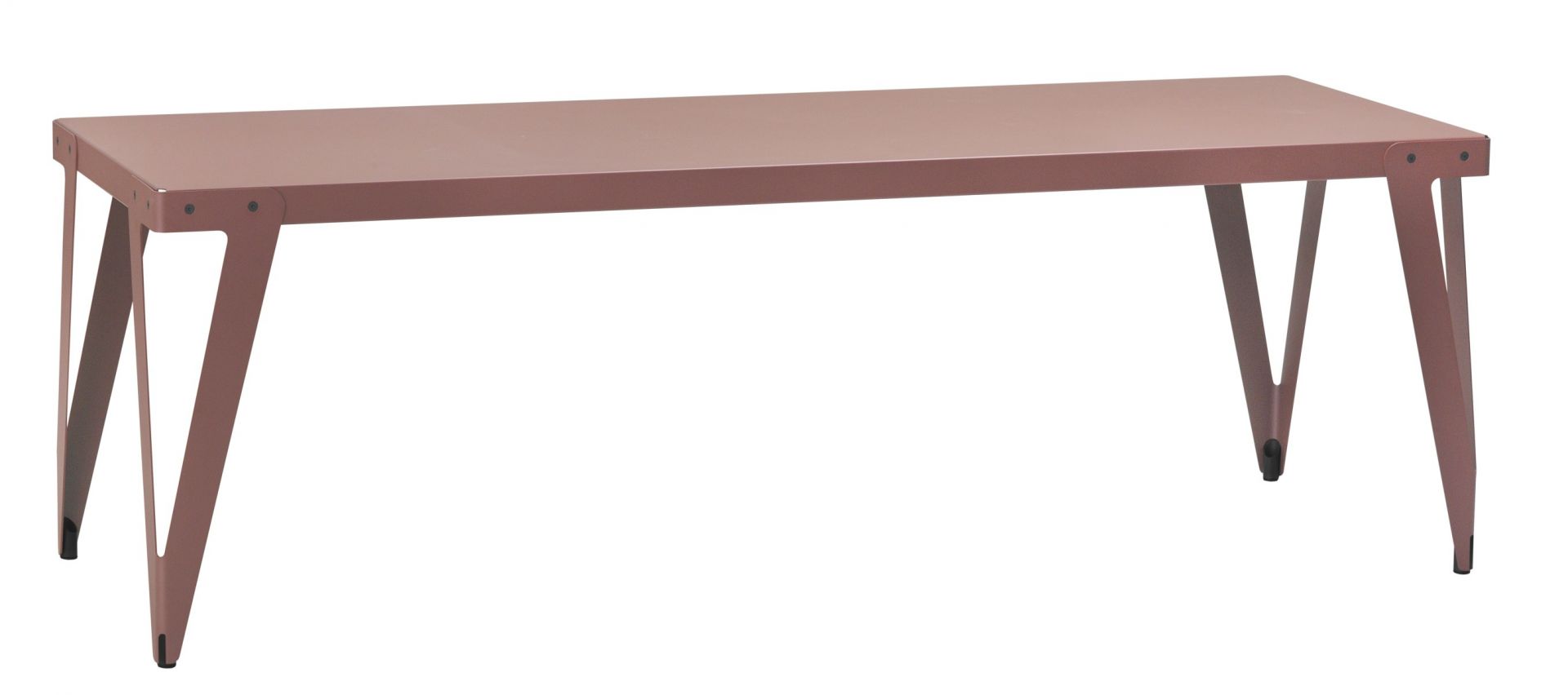 Lloyd Indoor Table Tisch Functionals aus Metall in Rosa, modernes Design für Esszimmer und Büro.