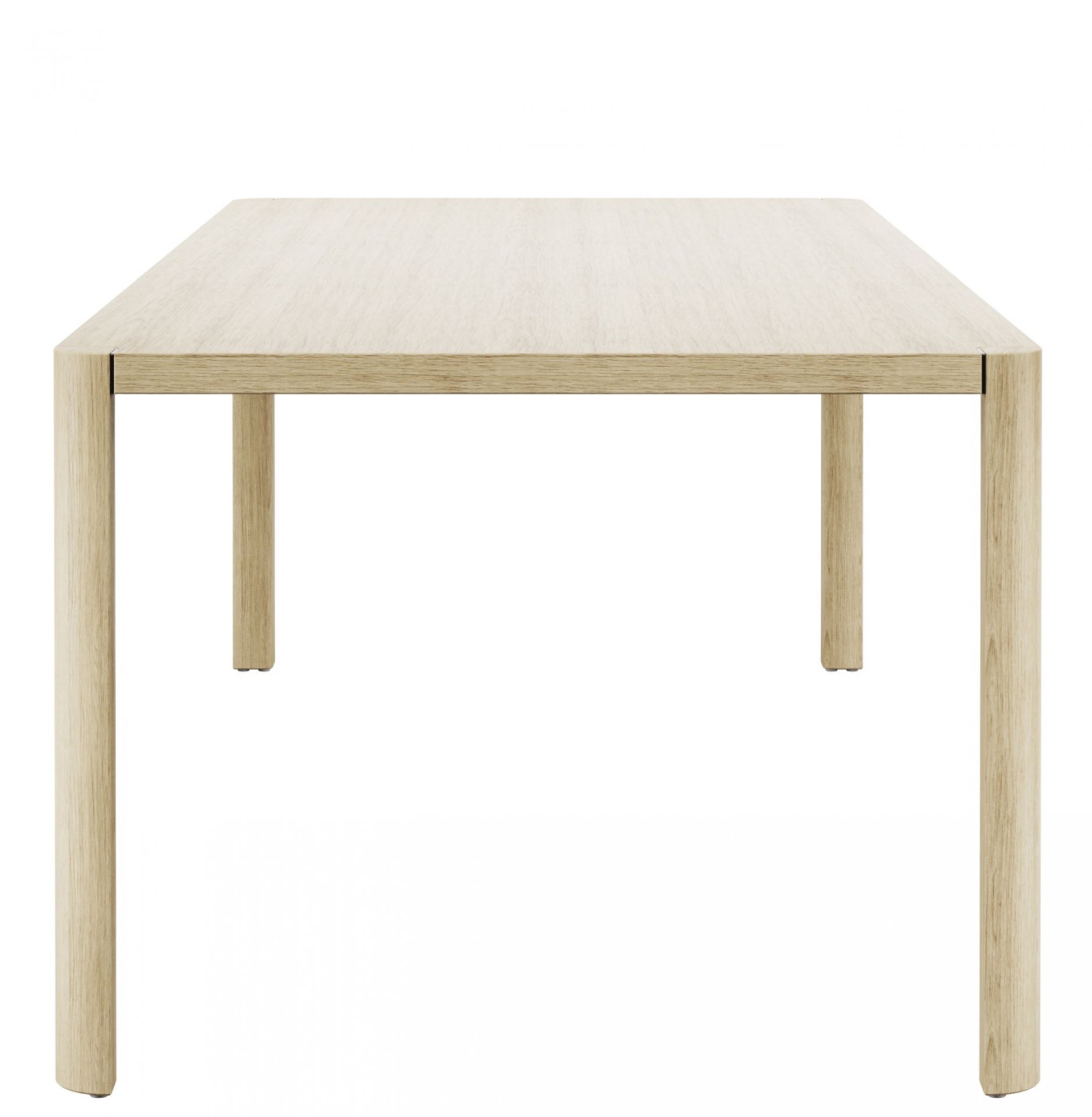 Thonet Esstisch 1140 aus hellem Holz, rechteckige Tischplatte und vier Tischbeine, moderne Esszimmermöbel.