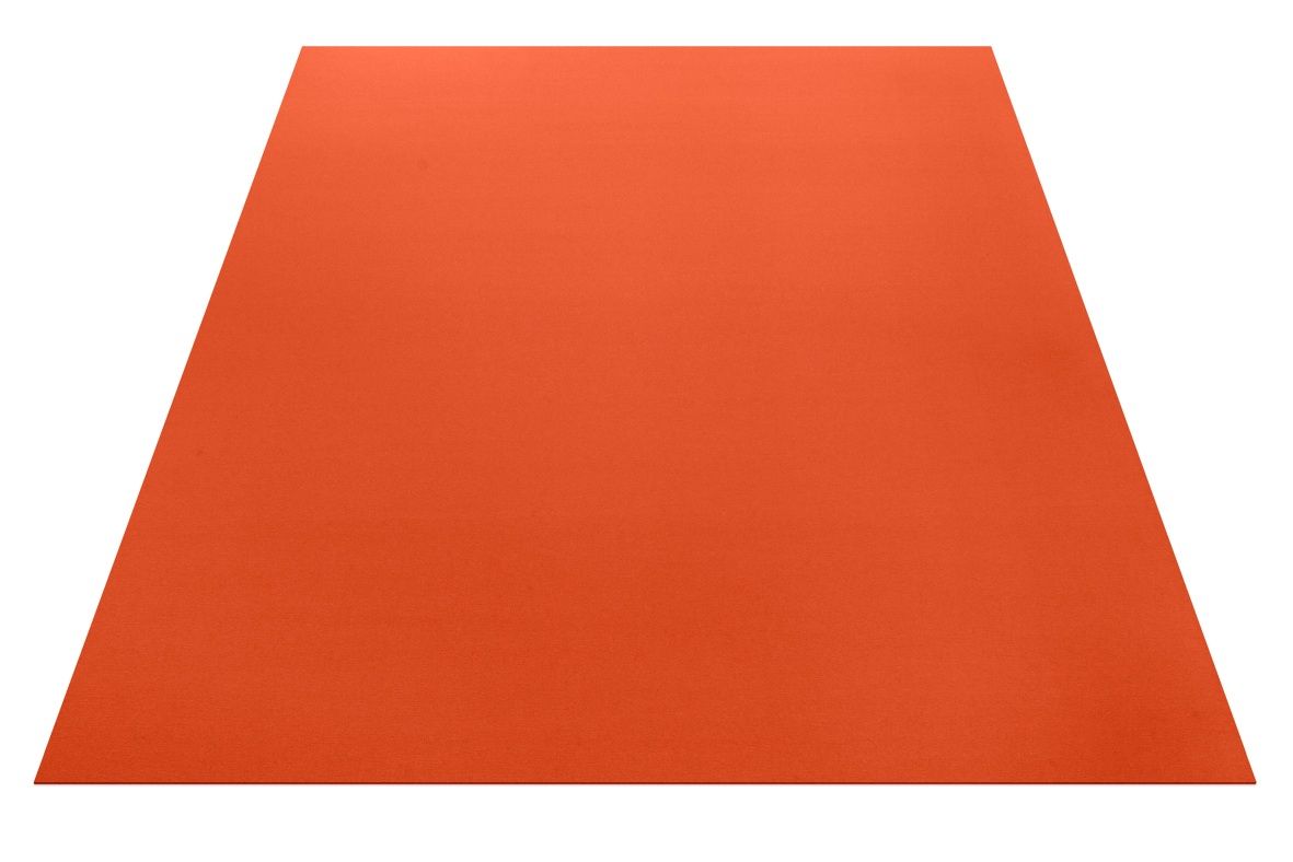 Rechteckiger, oranger Teppich von Hey-Sign aus Filz, ideal als Bodenbelag und zur Raumakustikverbesserung.