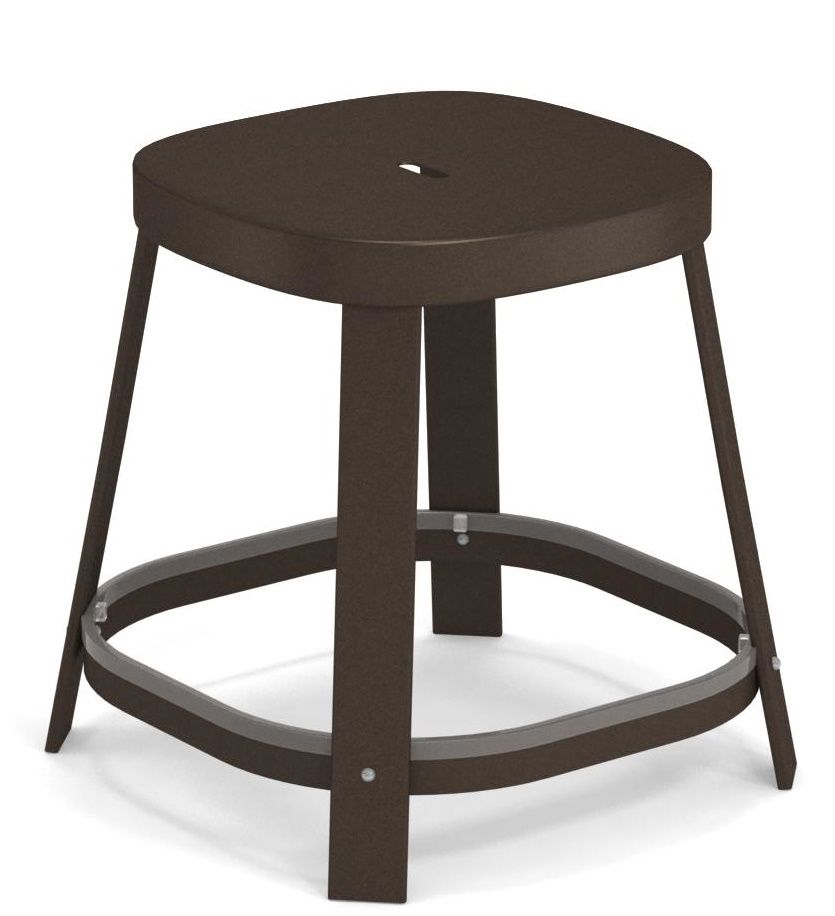 Brauner Thor Dining Stool Barhocker von Emu für den Außenbereich, niedrige Sitzhöhe.