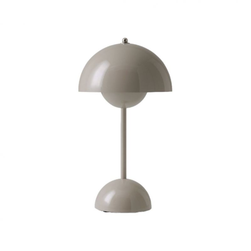 Flowerpot VP9 Tischleuchte in Grau-Beige: Akkuleuchte für den Innenbereich, modernes Design.
