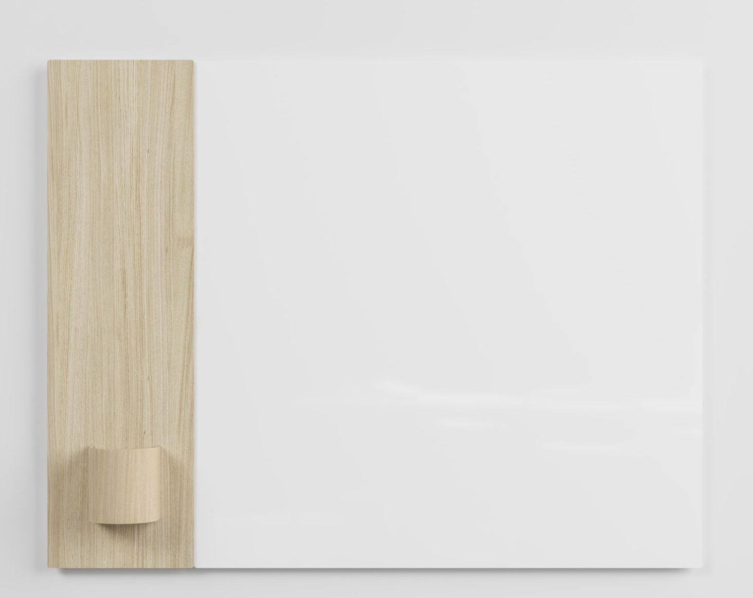 Chat Board Classic Crafted Wandtafel: Magnetische Glastafel mit Holzapplikation und Stifthalter.