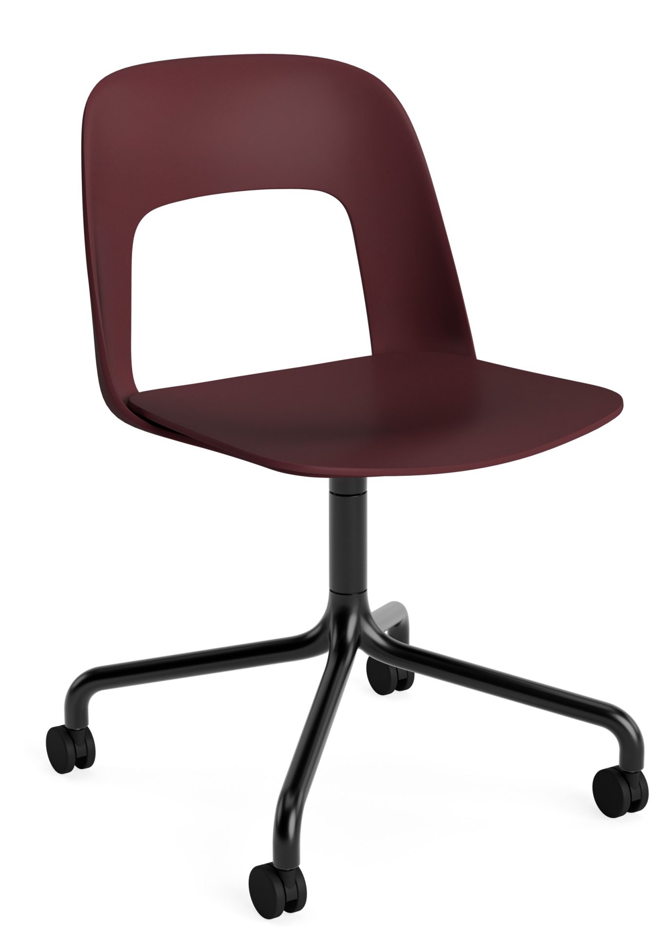 Lay-out Side Chair 161, draaistoel met vier poten van Hay