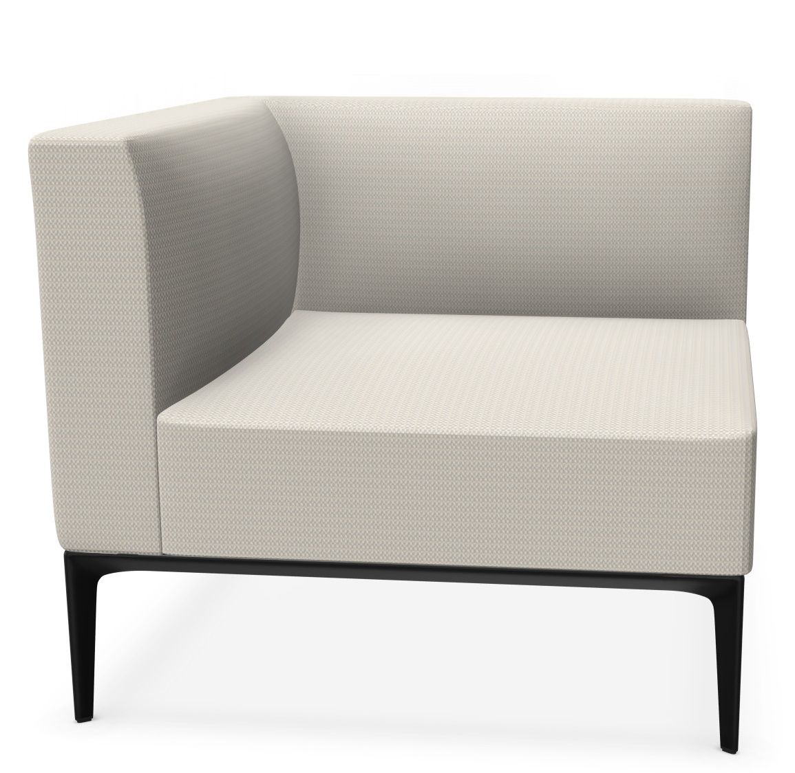 Beiger 781 Jaan Sessel von Walter Knoll mit Armlehne und schwarzem Gestell, modernes Design.