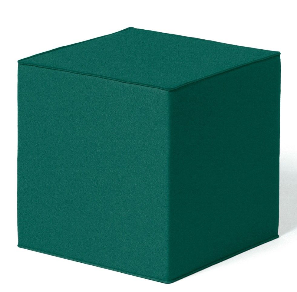 Grüner Quart Sitzwürfel von HEY-SIGN by BWF Group, moderner Hocker für Wohnzimmer und Büro.