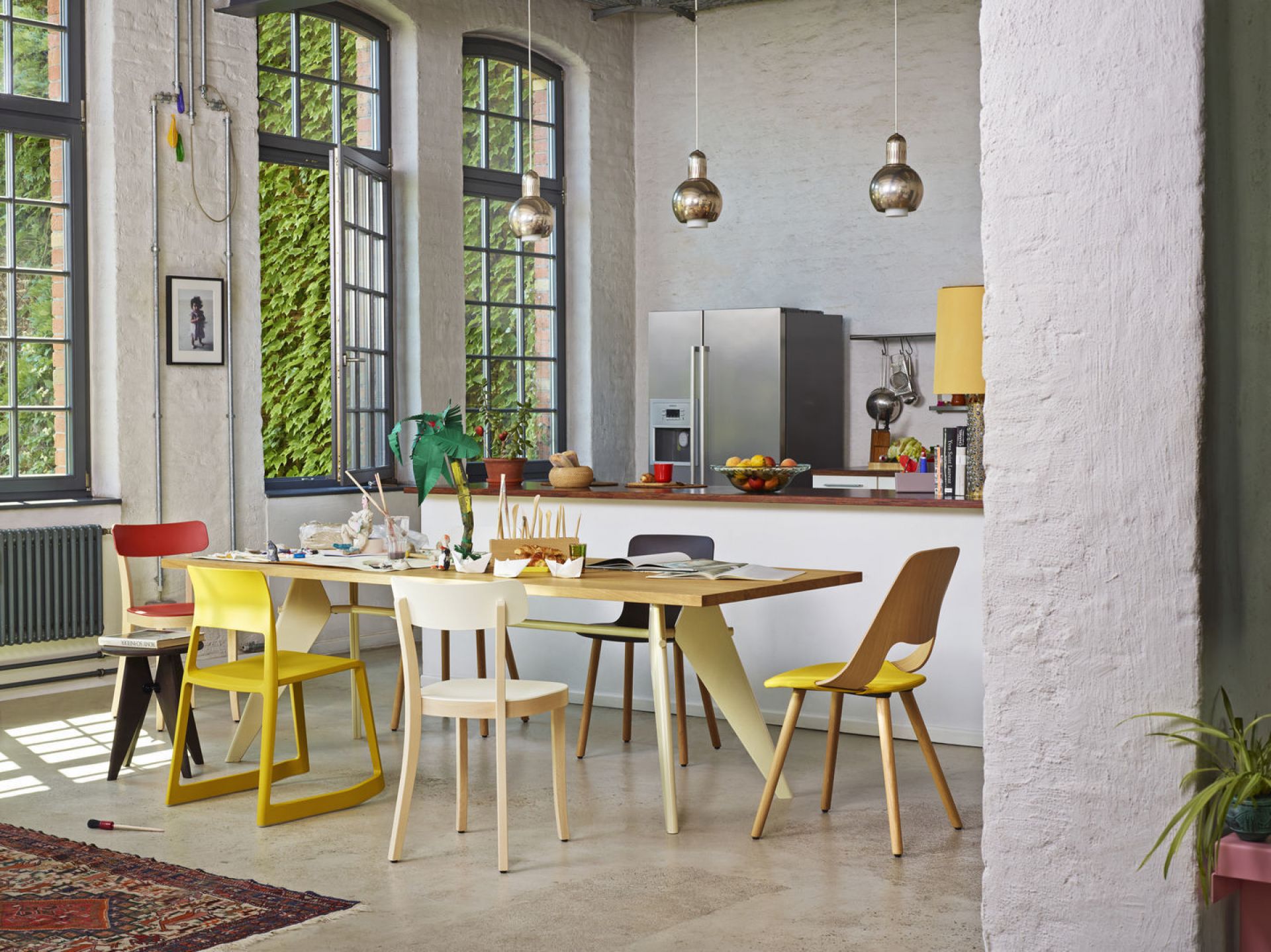 Houten kruk Vitra