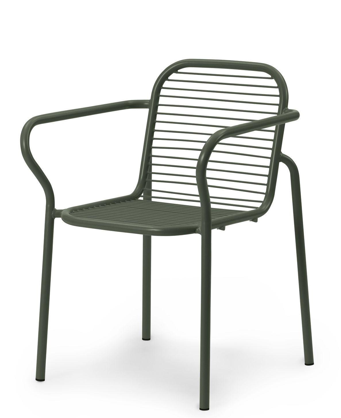 Grüner Vig Armchair Armlehnstuhl von Normann Copenhagen für den Außenbereich, modernes Design mit Armlehnen.