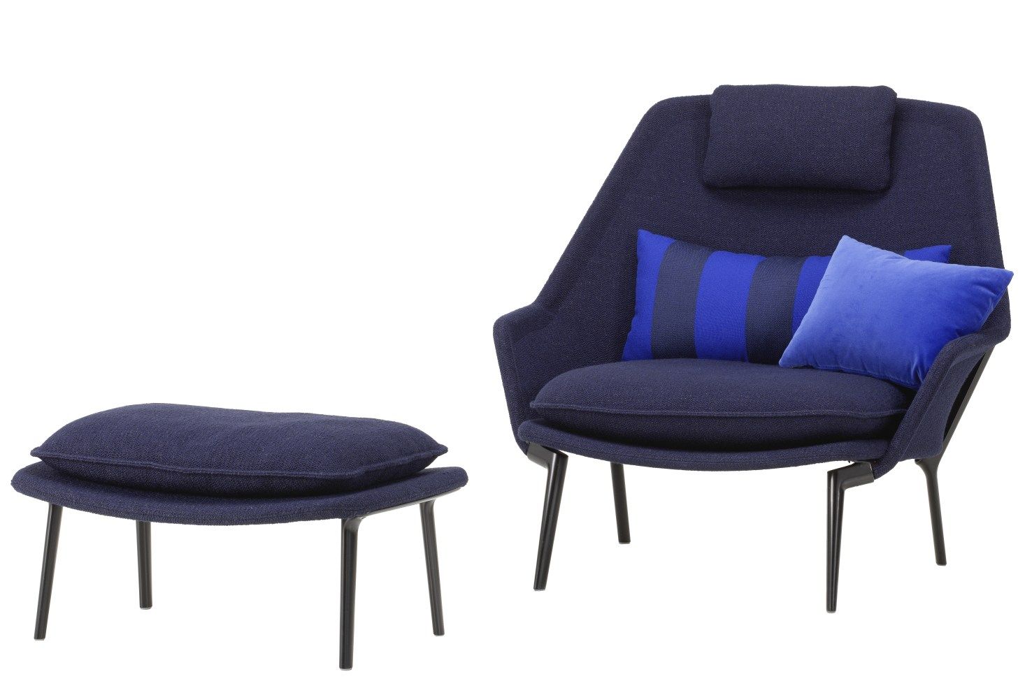 Slow Chair & Ottoman fauteuil met stoffen bekleding van Vitra