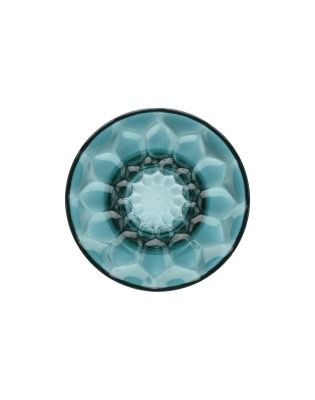 Nahaufnahme des blauen Kartell Jellies Coat Hangers Garderobenhakens mit floralem Muster. Dekorative Wandhaken für Garderobe.
