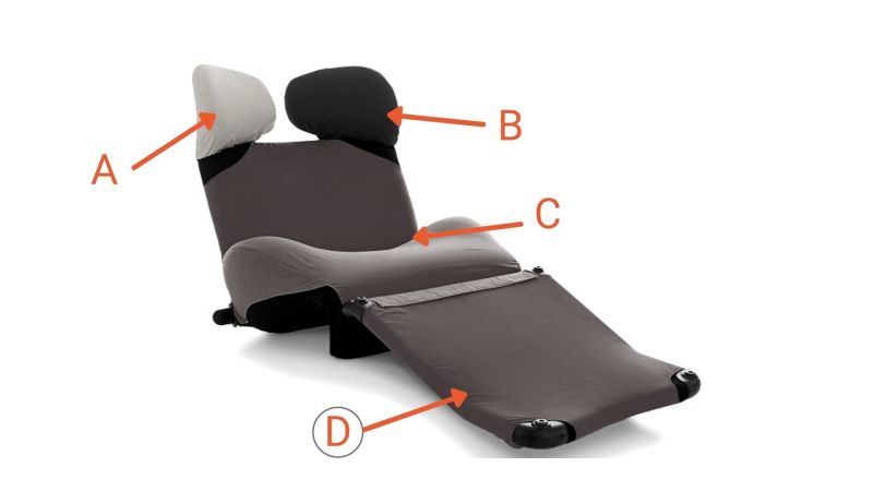 A - Hoofdsteunhoes, links Wink Popeline Red Cassina uniek exemplaar 