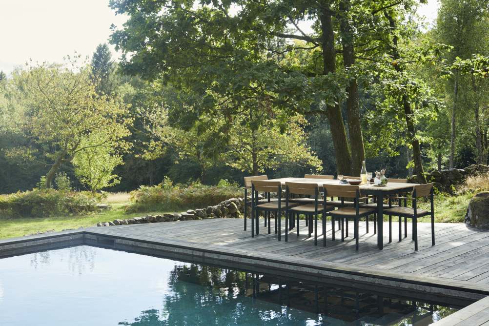 Pelagus-stoel voor buiten van Skagerak by Fritz Hansen, kleur: Hunter green