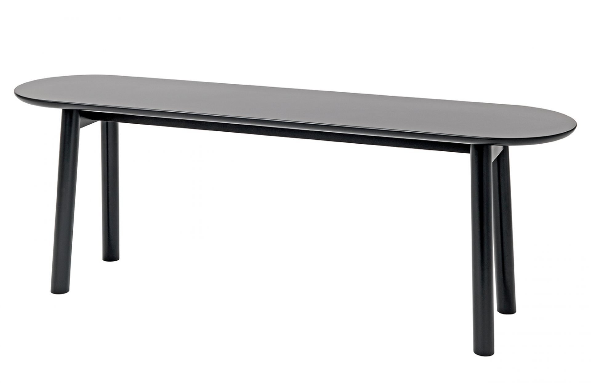 Schwarze Mala Sitzbank von Schönbuch, 120 cm breit, moderne Bank für Flur und Wohnbereich.