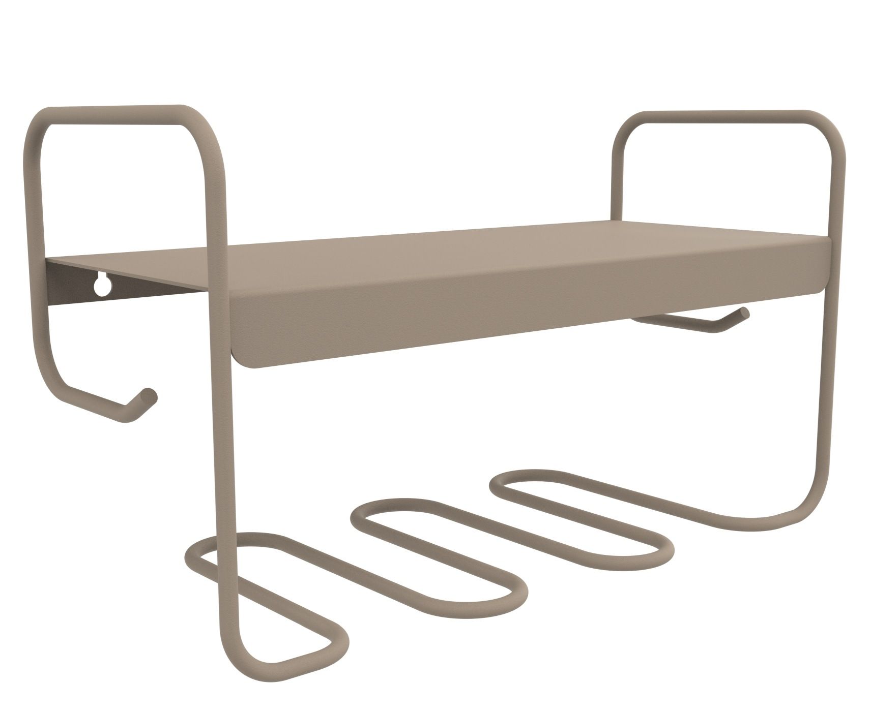 Picolino Wandregal von Fermob, beige, für Innen und Außen. Modernes Design mit Ablage und Haken.