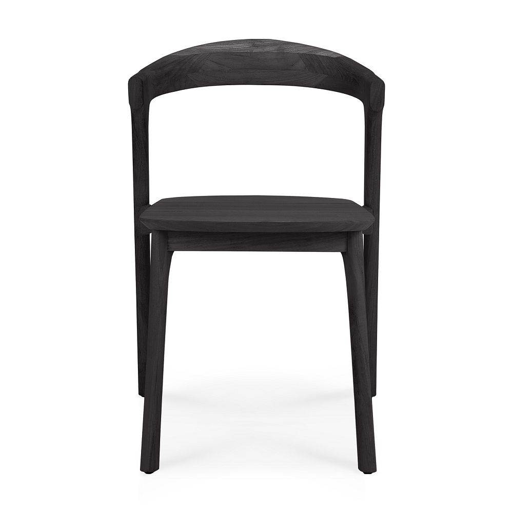 Bok Outdoor Stuhl aus Teakholz, schwarz lackiert. Moderner Gartenstuhl für den Außenbereich.