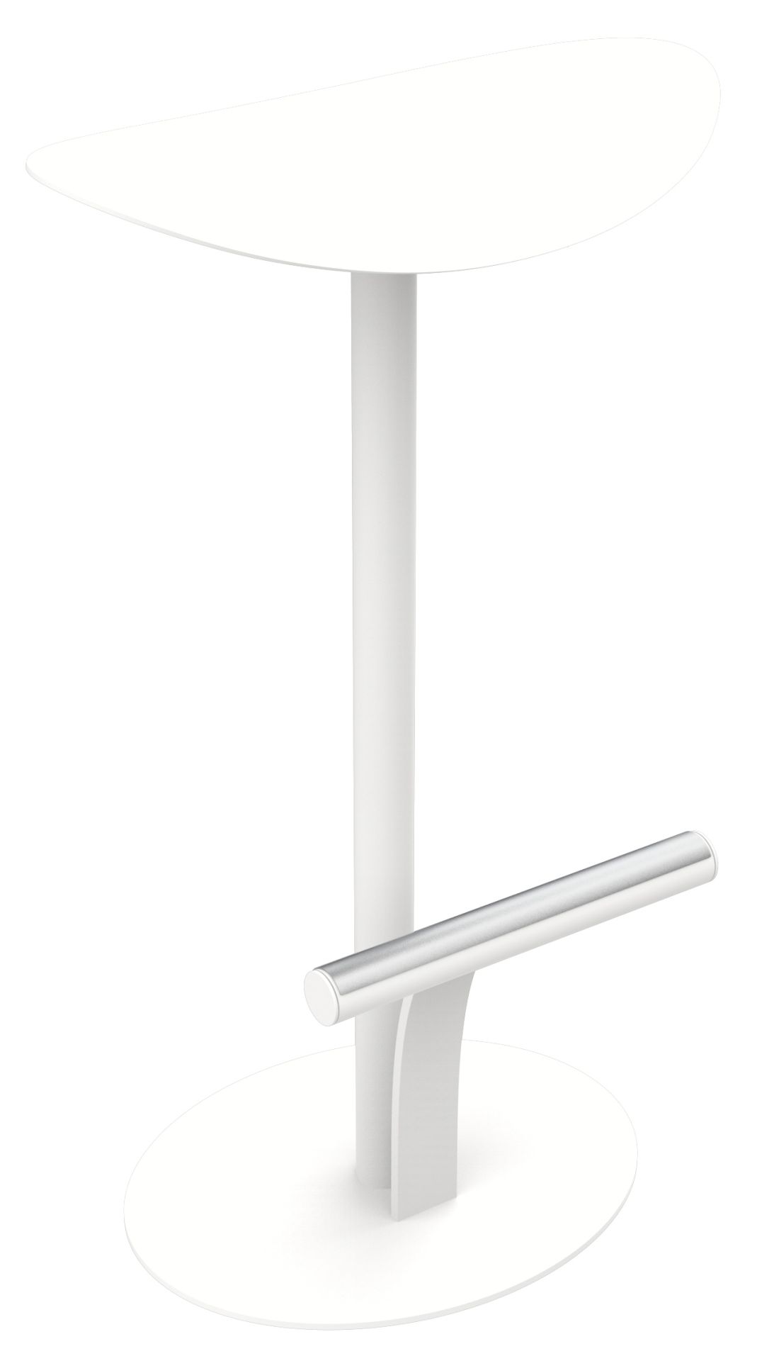 Weißer Bolder hoher Hocker von Fermob für den Außenbereich, minimalistisches Design mit Fußstütze.
