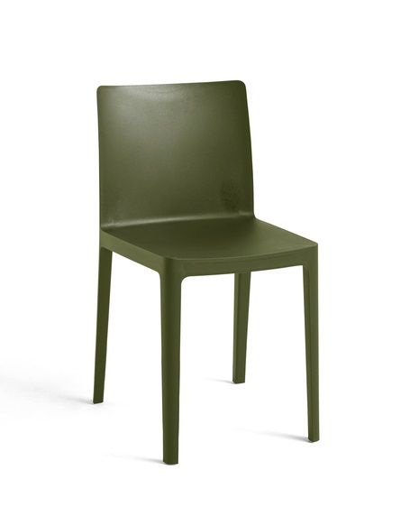 Élémentaire Stuhl in Olive: Moderner Outdoor Stuhl aus Kunststoff, ideal für Garten und Terrasse.