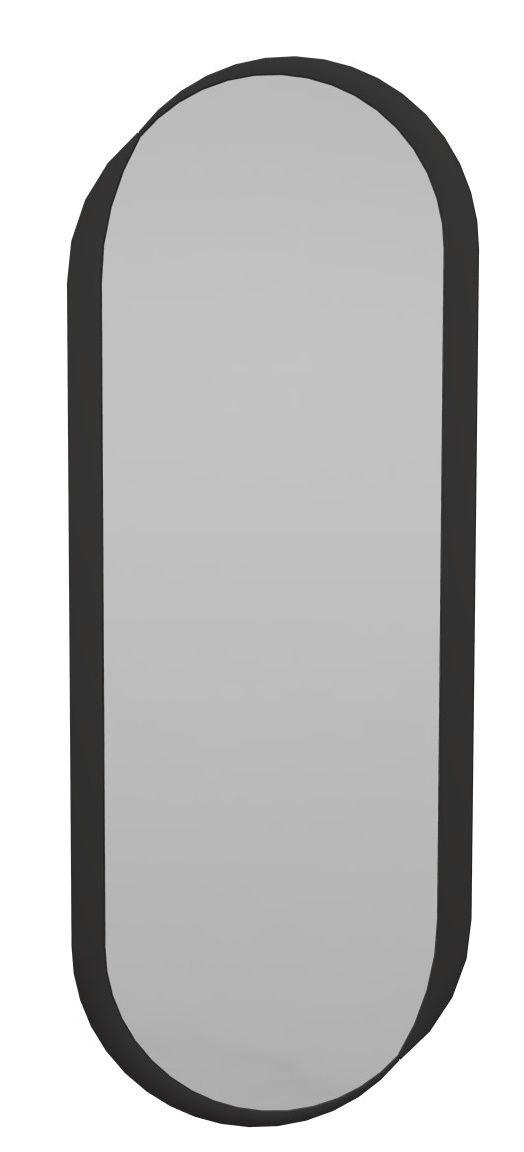 Kimo Wandspiegel von Schönbuch, länglicher Spiegel mit abgerundeten Ecken und schwarzem Rahmen für Flur.