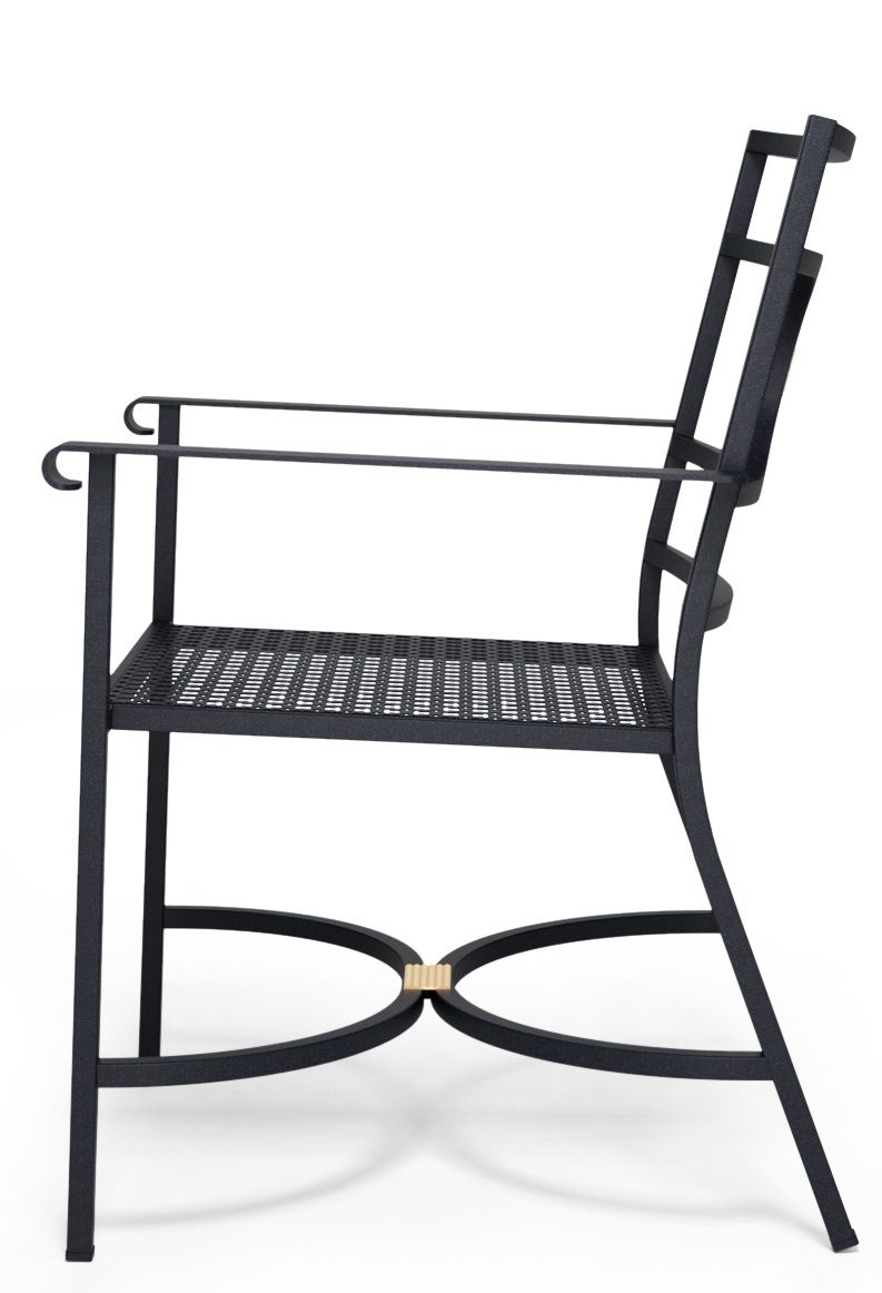 Schwarzer Collier Armchair Armlehnen Stuhl von Emu für den Außenbereich, Seitenansicht, Metall, modern.