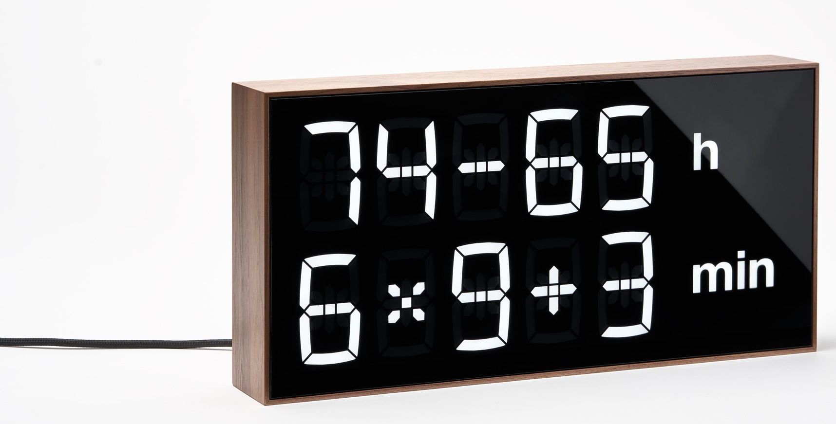 Digitale klok met LED-verlichting / Tafelklok / Wandklok / Houten klok (walnoot) / Albert Clock