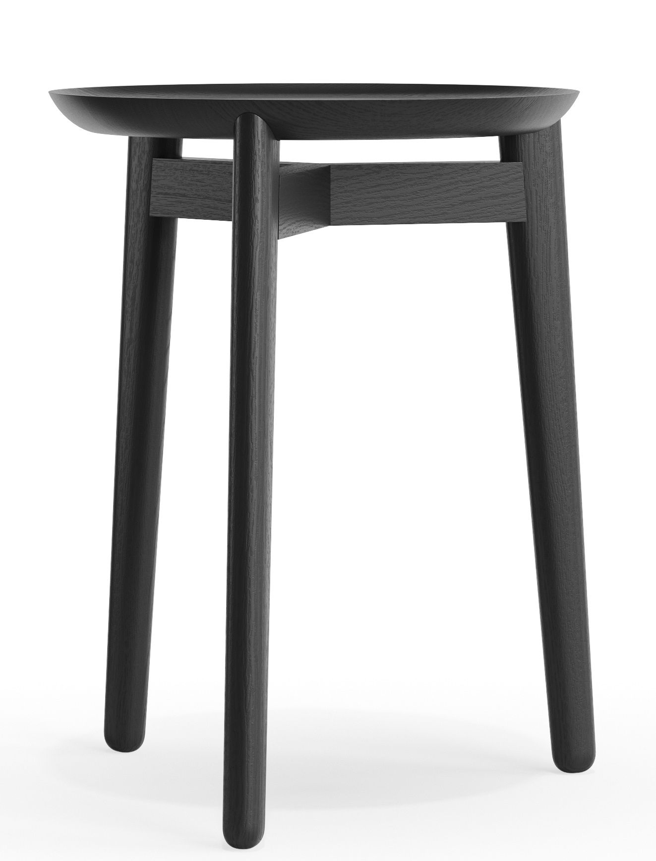 Plaisir 1 Beistelltisch von Zeitraum, H 46 cm, aus schwarzem Holz, modernes Design für Wohnzimmer.