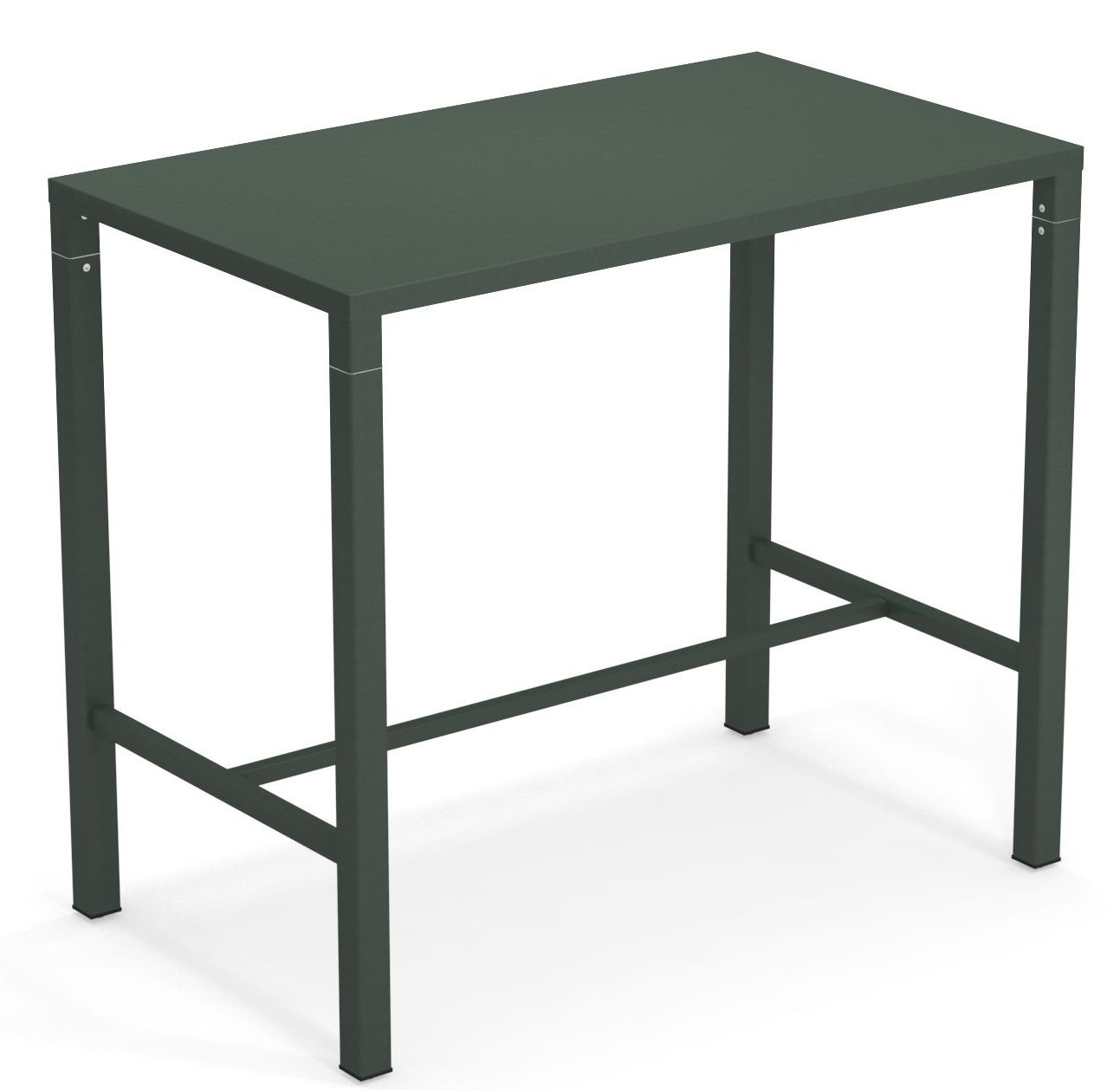 Nova Hochtisch Outdoor Emu, dunkelgrüner Stehtisch für den Garten oder die Terrasse, moderne Outdoor-Möbel.