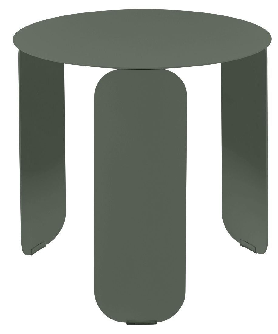 Bebop Beistelltisch von Fermob, ein runder, grüner Outdoor Tisch für Garten und Terrasse.