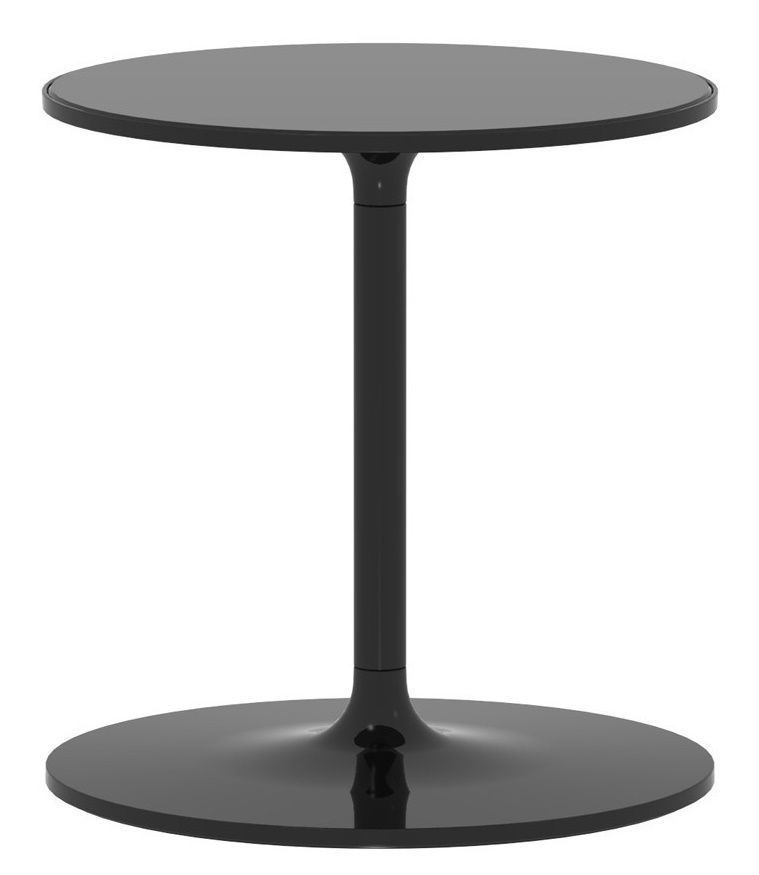 Schwarzer Poppy Beistelltisch von Rexite, runder Tisch mit zentralem Fuß für Wohnzimmer und Büro.